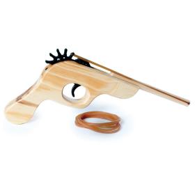 Pistolet en bois à élastique - à construire - cadeau éducatif enfant