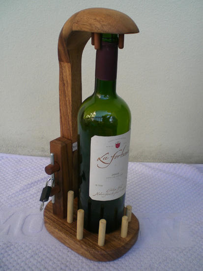 Bsiri Casse-tête en bois pour bouteille de vin - Casse-tête en