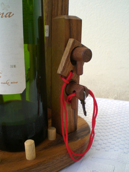 Casse-tête bouteille en bois cadenas - Jeux de patience entre amis