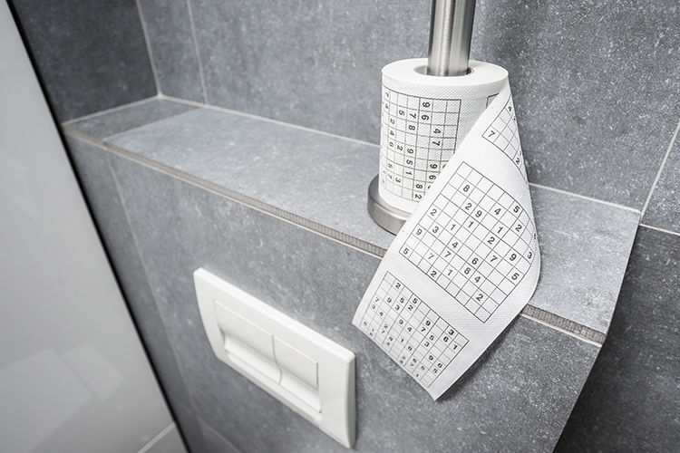 Papier Toilette Imprimé Avec Sudoku Puzzles Pour Exercice Votre